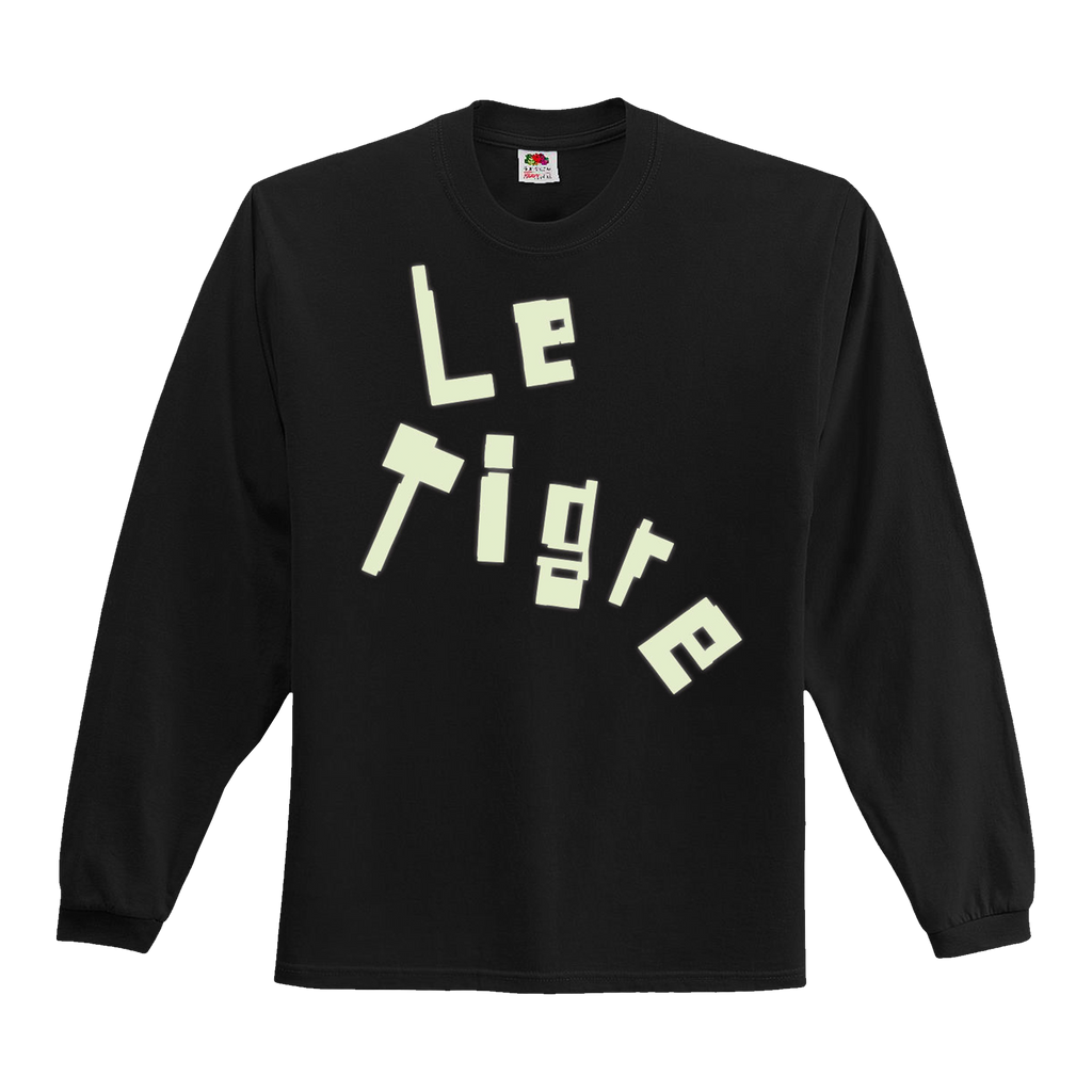 Glow-In-The-Dark Broken Logo Long Sleeve Tee - Black