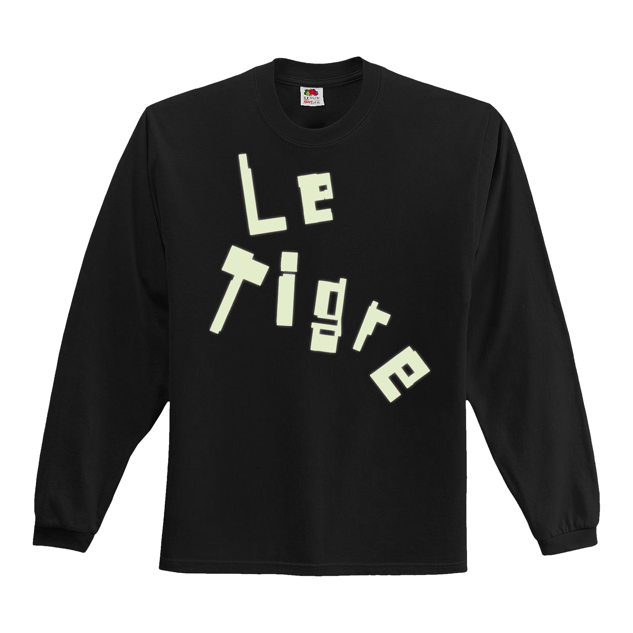 Glow-In-The-Dark Broken Logo Long Sleeve Tee - Black