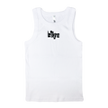 Broken Logo Ribbed Tank - White
