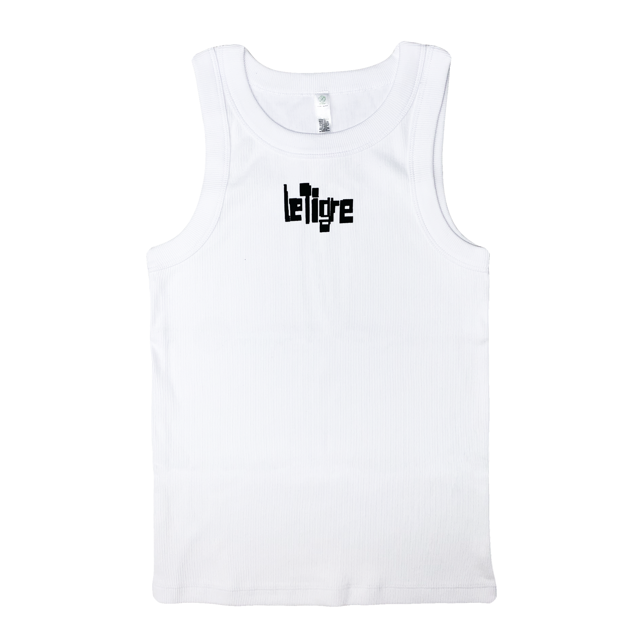 Broken Logo Ribbed Tank - White
