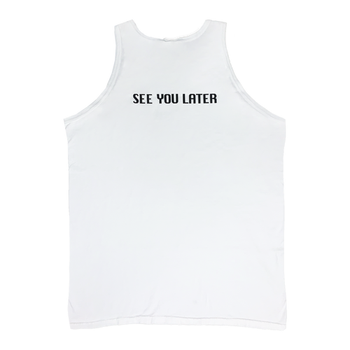 Broken Logo Jersey Tank - White
