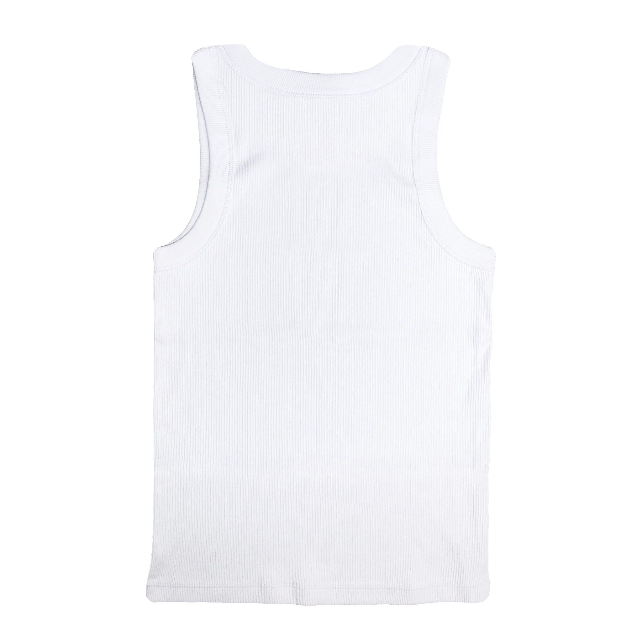 Broken Logo Ribbed Tank - White